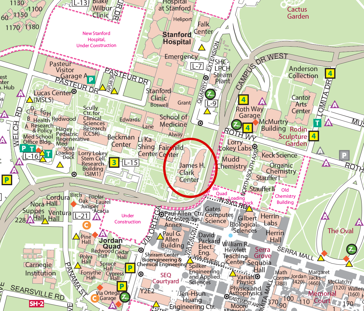 Map of the Clark Center.