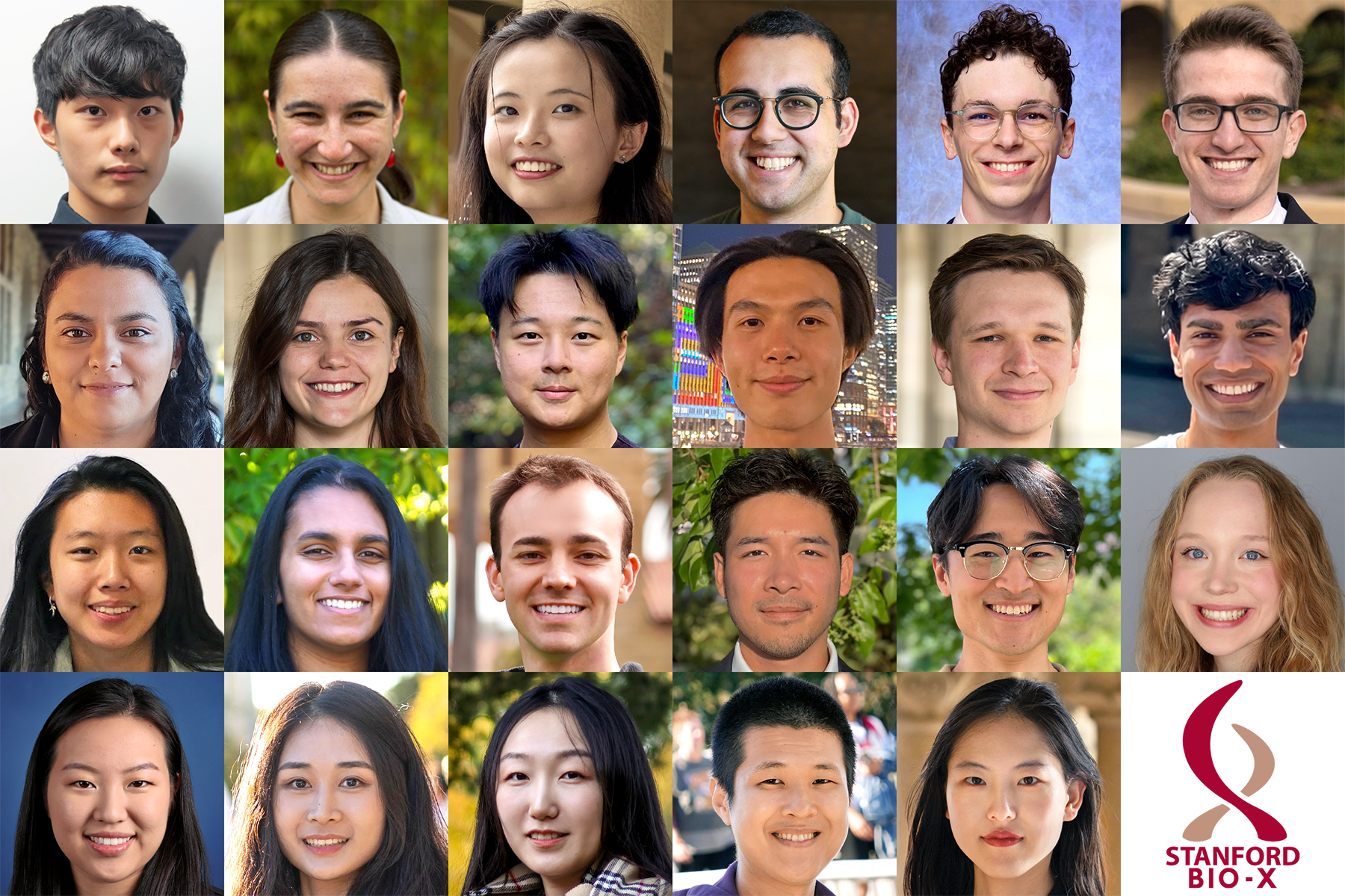 Collage of headshot photos of 20 diverse graduate students