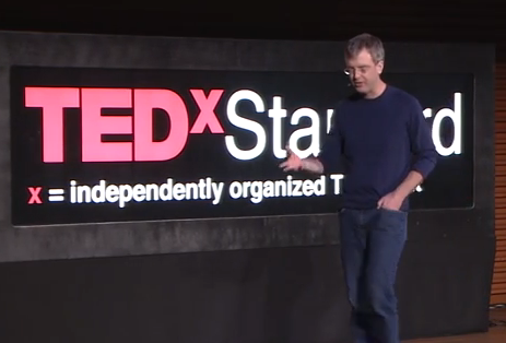 Dr. Drew Endy delivering a TEDx talk.