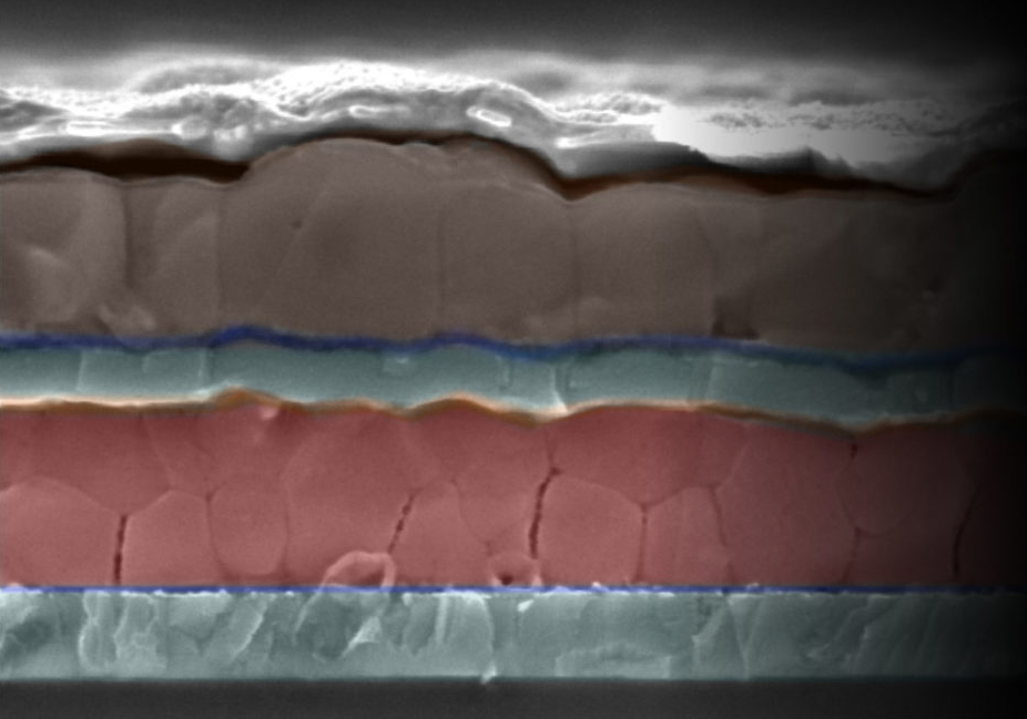 Cross-section of a new tandem solar cell.