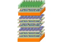 Graphic image of skyscraper-style computer chip.