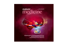 cover of Nature Medicine journal showing a brain made of brick-like building blocks
