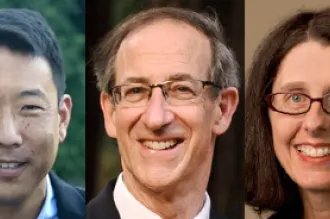 Headshot photos of 7 elected faculty in a line.