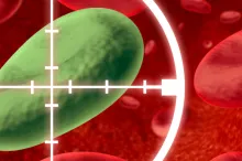 Graphic image of virus in crosshairs.
