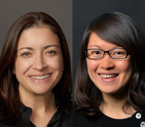 Collage of headshot photos of Kara Davis and Sindy Tang.