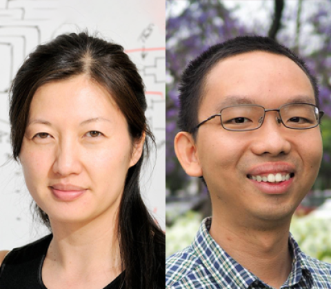 Collage of headshot photos of Alice Ting and Xiaojing Gao.