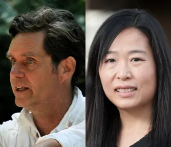 Collage of headshot photos of Chris Chafe and Ada Poon.