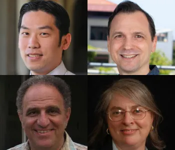 Collage of headshot photos of Jonathan Chen, Michael Bernstein, Rob Tibshirani, and Mary Kane Goldstein.