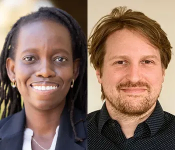 Collage of headshot photos of Laura Dassama and Matthias Garten.