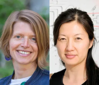 Collage of headshot photos of Ruth Huttenhain and Alice Ting.