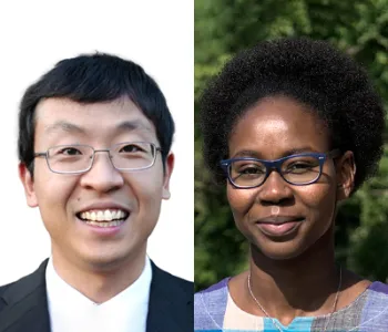 Collage of headshot photos of Longzhi Tan and Hawa Racine Thiam.