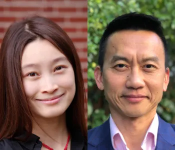Collage of headshot photos of Renee Zhao and Joseph Liao.