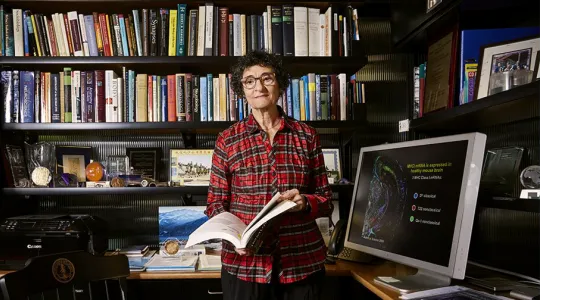 Photo of Stanford Bio-X Director Carla Shatz in her office.