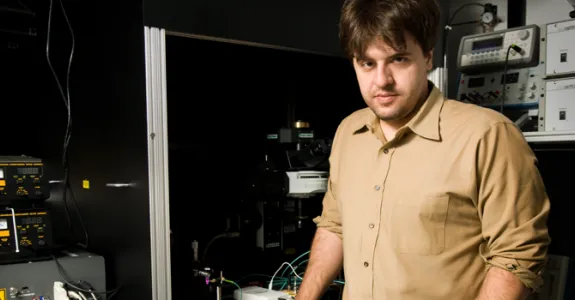 Photo of Dr. Karl Deisseroth in the laboratory.