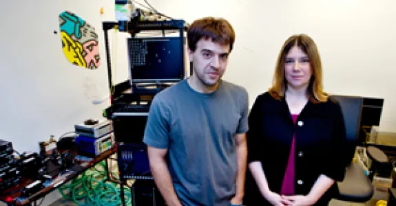 Photo of Dr. Karl Deisseroth and Melissa Warden.