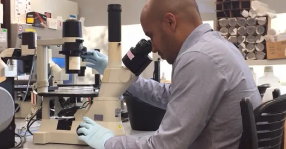 Screenshot of Dr. Jens Durruthy-Durruthy working in the lab.
