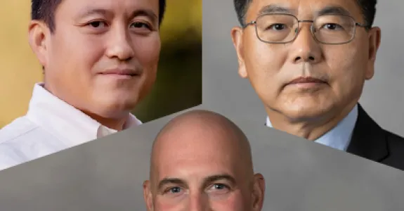 Collage of headshot photos of Shanhui Fan, Lei Xing, and Mark Buyyounouski.