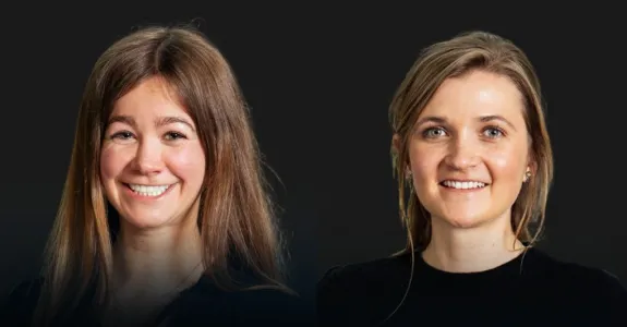 Portrait photos of graduate students Bella Archibald and Grace Callander.