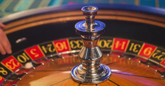 Photo of roulette wheel.