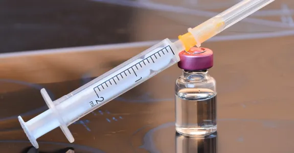 Photo of vaccine hypodermic.