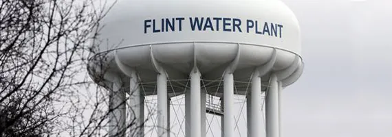 Photo of water tower in Flint.