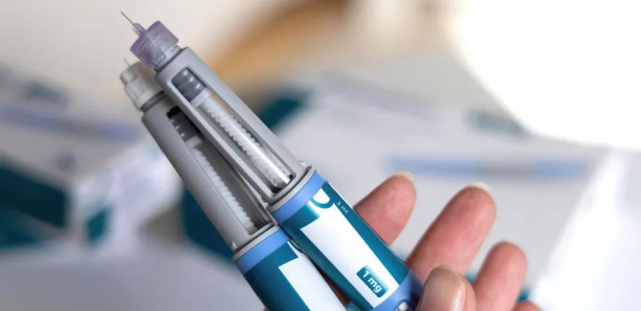 Stock photo  of two upscale hypodermic needles.