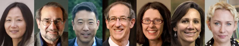 Headshot photos of 7 elected faculty in a line.