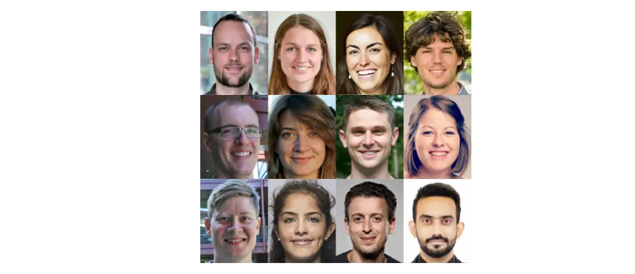 Collage of headshot photos of 12 postdocs from Denmark who have been in the program.