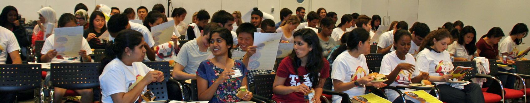 photo of 2013 Undergraduate Summer Research Program participants awaiting a faculty lecture
